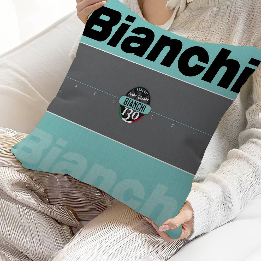 BBianchiS Bike Logo Pillow Cushion Cover Pillowcase Living Room Sofa Home Decor Customized