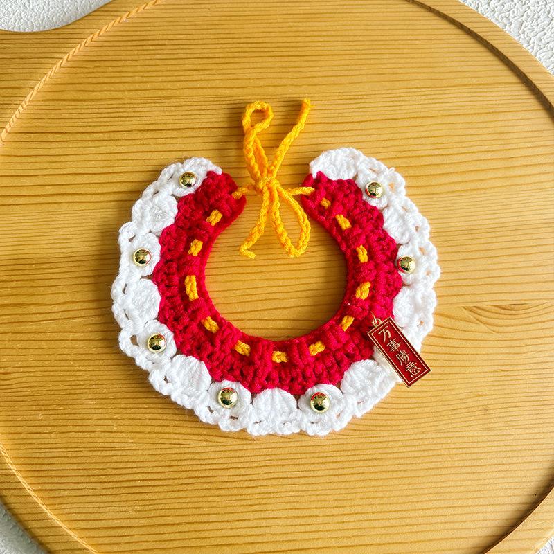 New Year Neckwear: Pet Gaiter & Scarf for Cats & Dogs - Festive Knit Collar for Chinese New Year