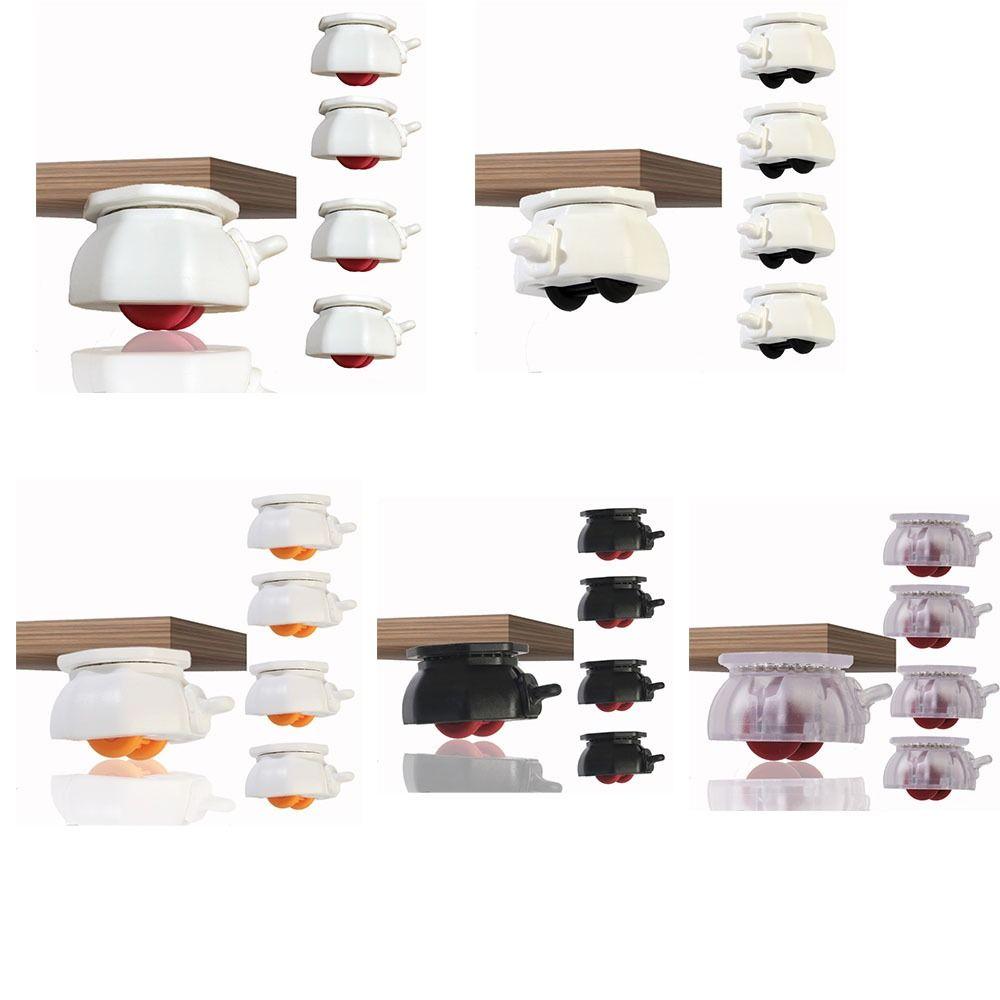 4 יחידות גלגלים אוניברסליים עמידים בפני שחיקה, גלגלי גלגלת דביקים עצמית, גלגלי גלגלת מסתובבים נושאי עומס, גלגלת שקטה עם בלם, גלגל מסתובב