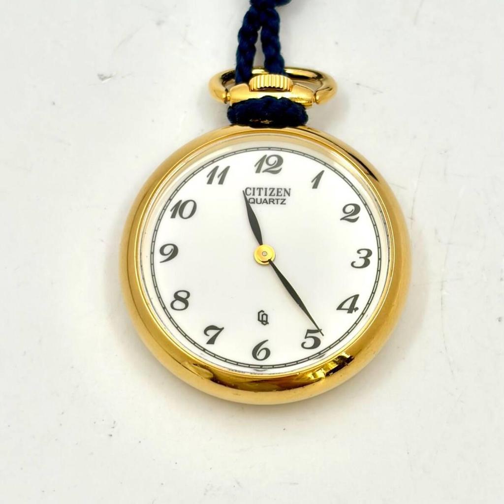 Used [New Battery] CITIZEN Pocket Watch Pendant Watch Gold Cherry Blossom Sakura
