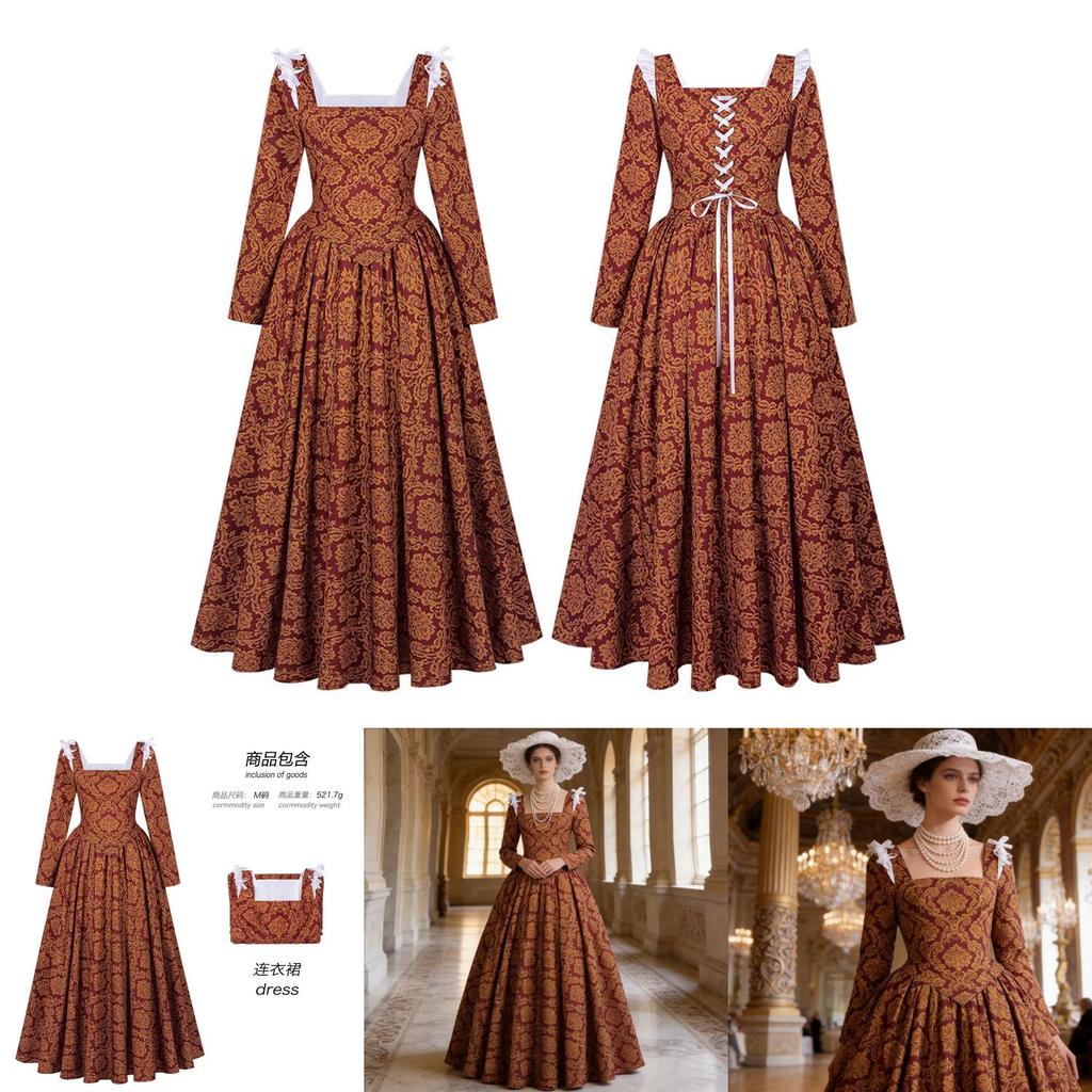 Renaissance Lady Dress With Linen Fabric For Medieval Themed Stage Costumes For Women And Men