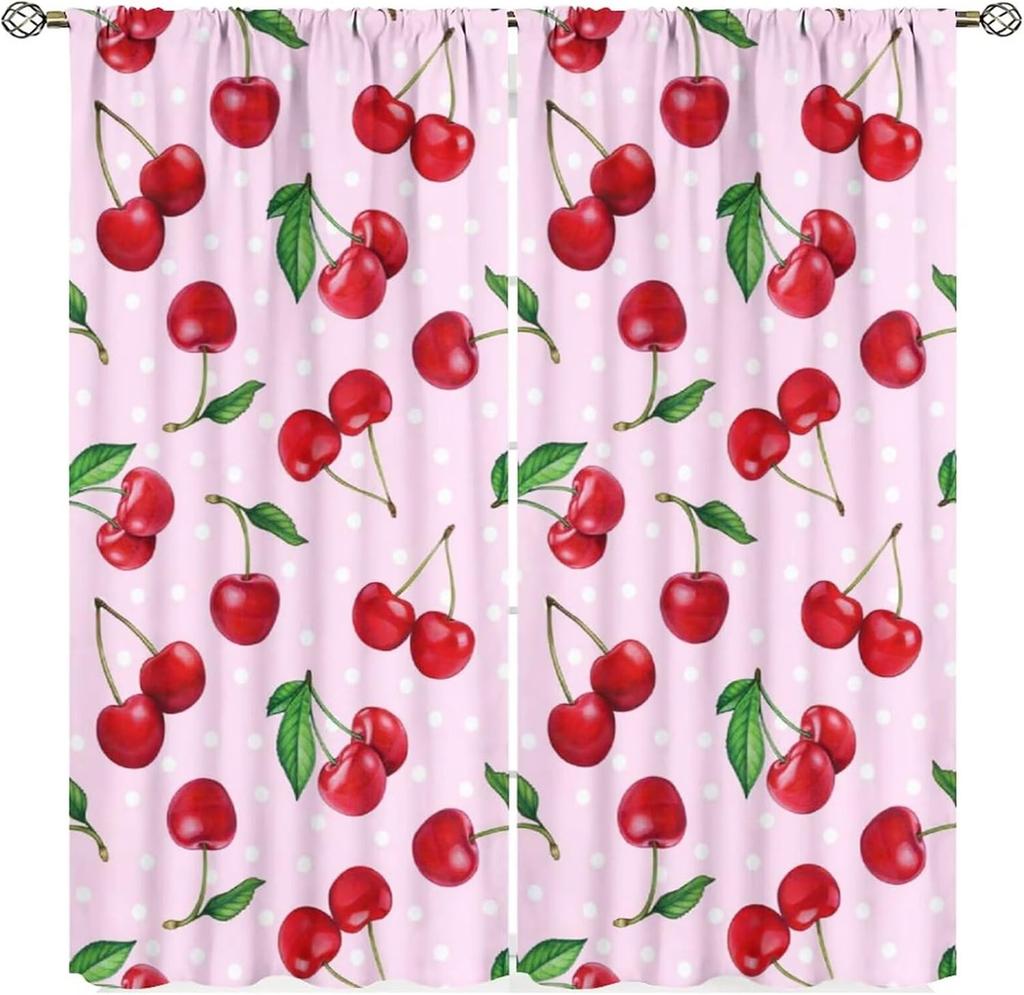 Chef Window Curtains, Fat Funny Cook Theme Curtains For Bedroom & Living Room, Red Black Buffalo Check Plaid Kitchen Drape