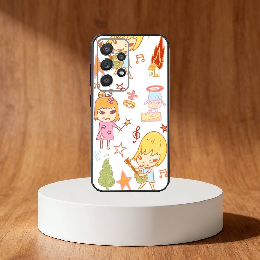 Paintings Art Yoshitomo Phone Case For Samsung S25,S24,S21,S22,S23,S30,Ultra,S20,Plus,Fe,Note,10,9,5G Black Cover