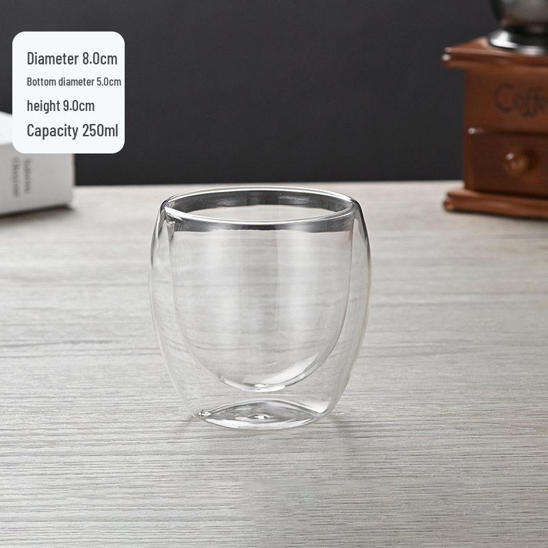 Heat-Resistant Double-Layer Glass Egg-Shaped Cup for Coffee or Milk