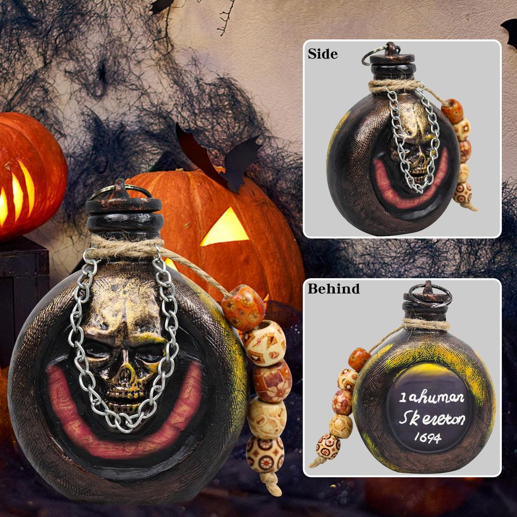 Halloween Cowboy Western Skulls Wine Pot Resin Ornament
