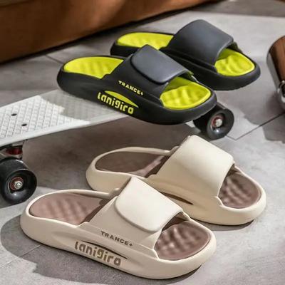 Kut-stappende pantoffels voor mannen koppels in de zomer, mooi, voor buiten, dikke zool, antislip, indoor badslippers
