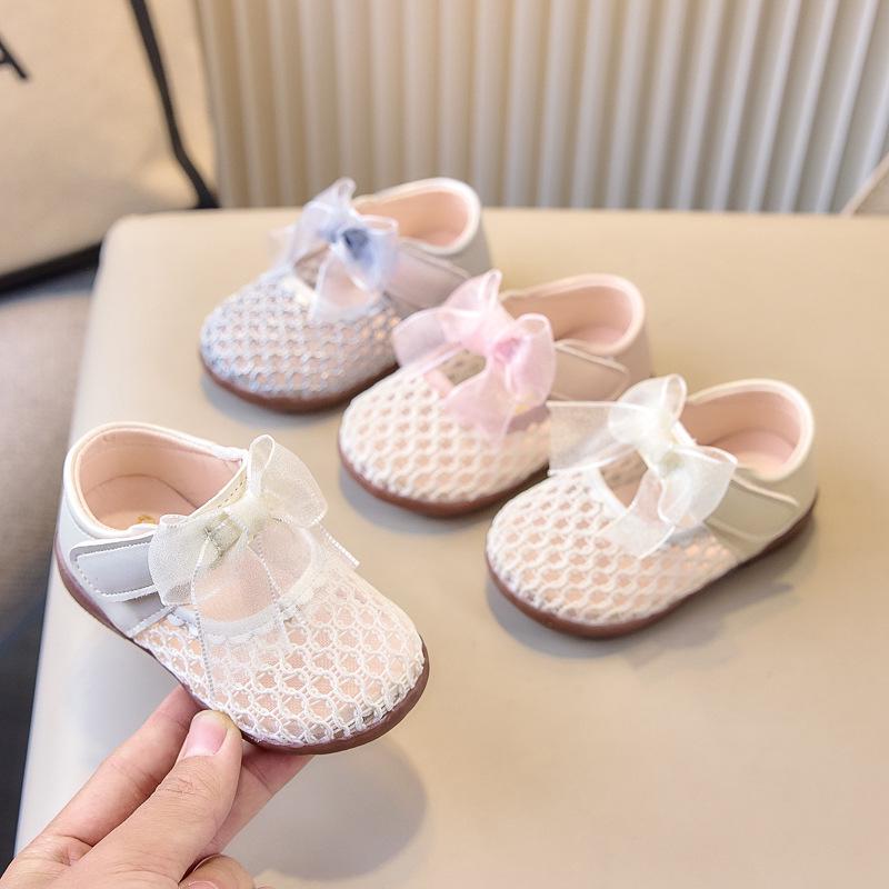 Pearl Princess Toddler Lace Mesh Walking Sandals - Soft Sole, Breathable Summer Shoes for Little Kids