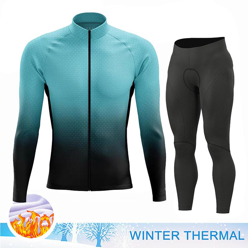 2026 Winter Warm Men Winter Jacket Racing Cycling Long Sleeves Jersey Set Warm Thermal Fleece Bike Jersey Outdoor Road Bike Cycling Clothing