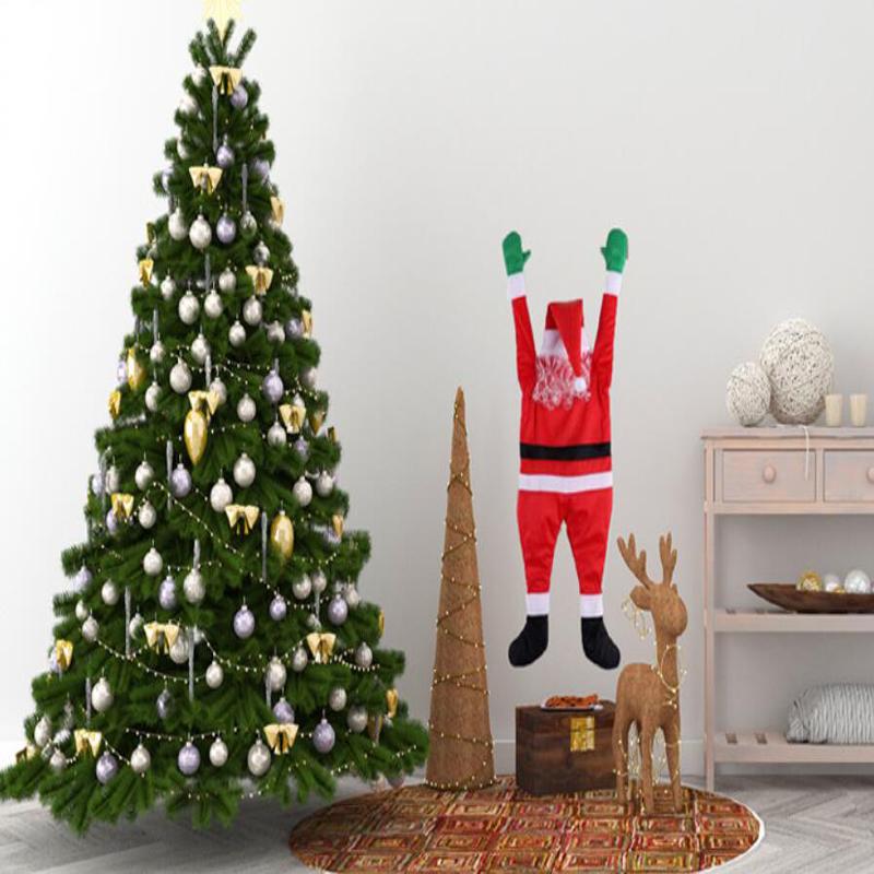 Christmas Pendant Decoration Creative Santa Claus Hanging On The Door Wall Car Super Large Plush Cloth Ornaments New Year Gift