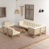Day and Night - Day and Night Garden Furniture Set 9 Pieces and Cushions Solid Pine Wood
