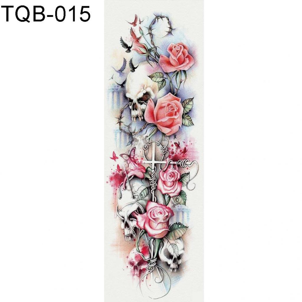 Colorful Temporary Body Art Flower Ghost Animal Water Transfer Sticker Tattoo