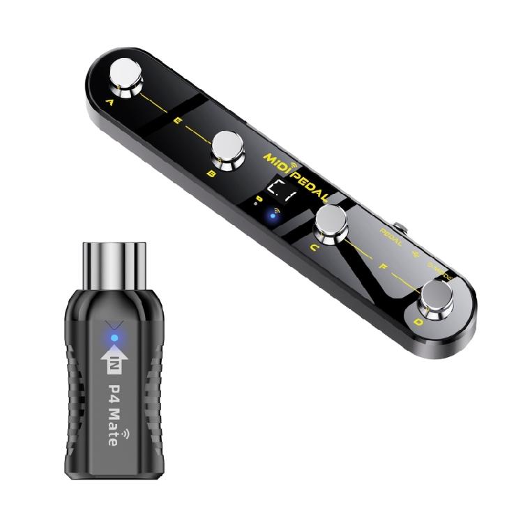 Controller MIDI a Pedale Wireless Preimpostazioni Compatibilità Software Trasmissione Stabile Ricevitore a Pedale Texture Plastica