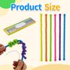 6Pcs Silicone Sensory Stick Toy Stress Relief Textured Rod Fidget Toy Portable Travel Kids Teens Adults Bendable Calming Colorful Pole Toy