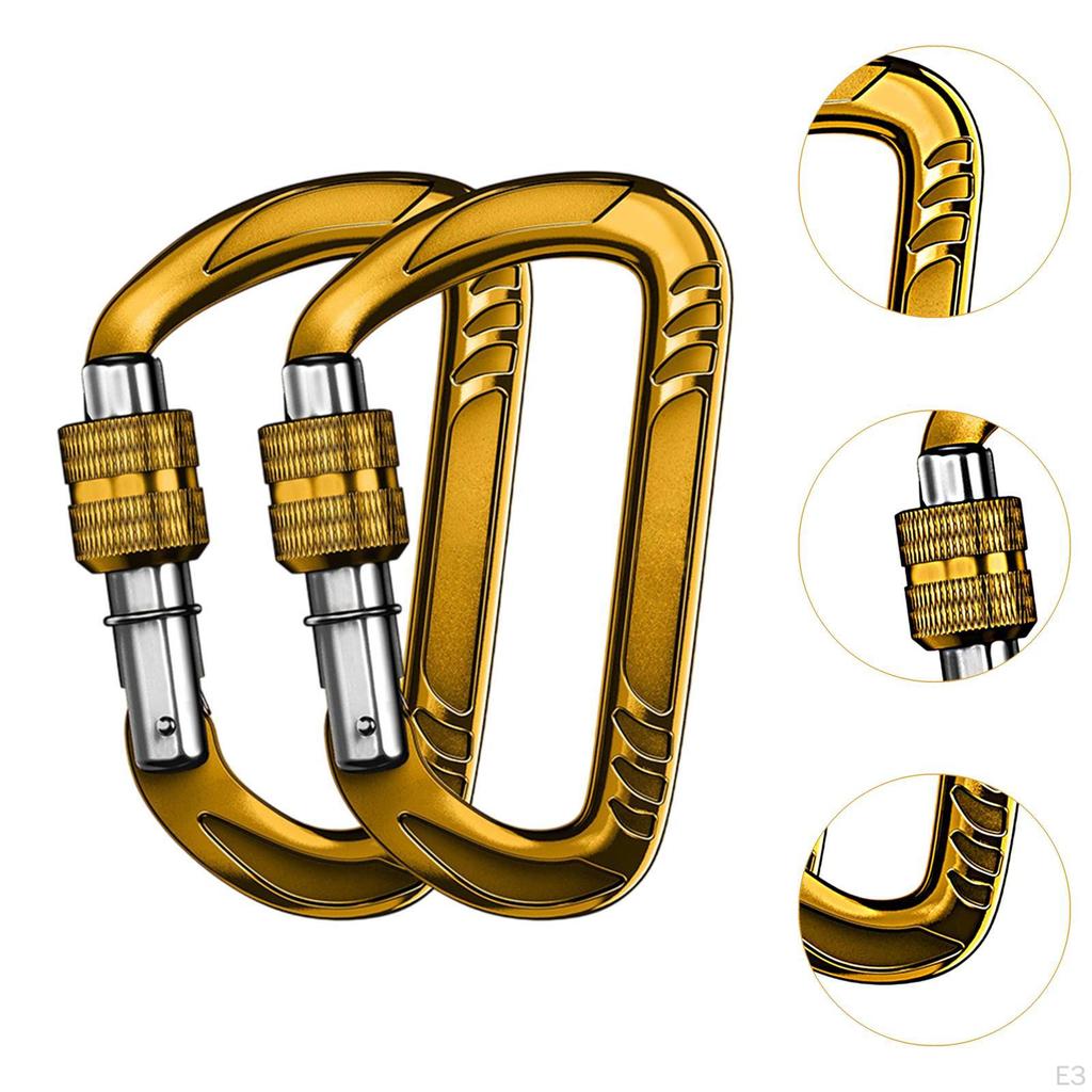 Carabiner Clip for Keychain Use, D Lock Outdoor Activities And Fishing