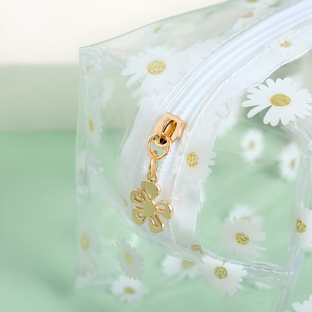 Transparent Cosmetics Storage Bag Flower Summer Freshness Makeup Bag Lightweight Portable Going Out Touch Up Lipstick Makeup Bag