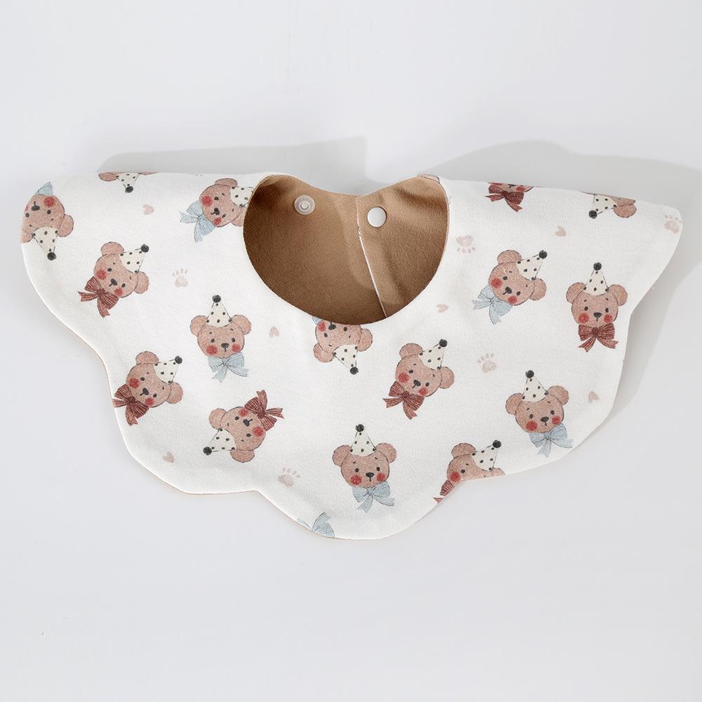 Korean Style Cotton Baby Bib - Double-Sided & Versatile for 0-2 Years