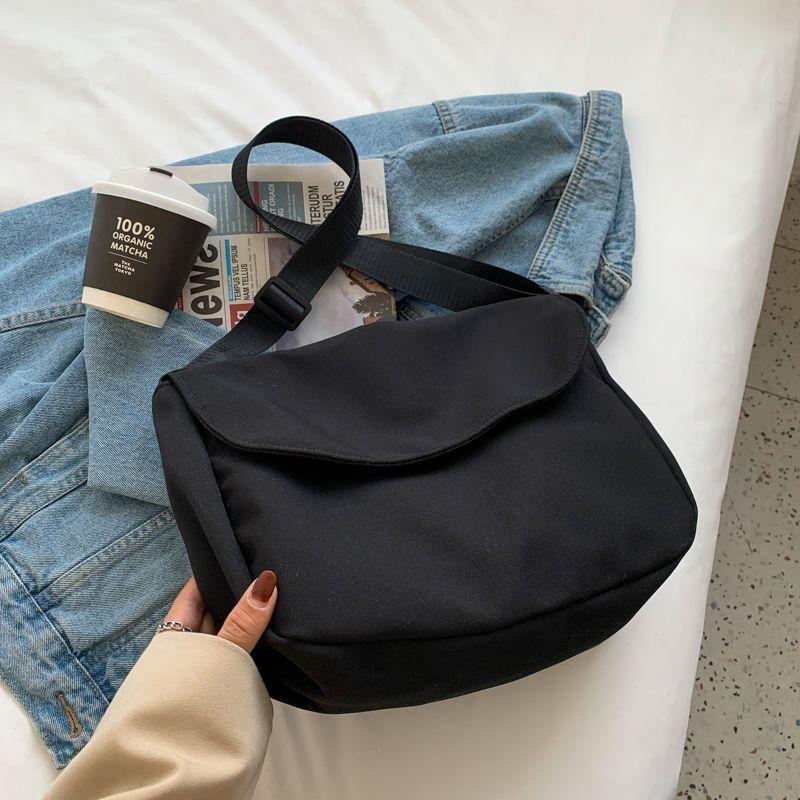 INS Simple Solid Color Versatile Shoulder Crossbody Bag Chic Literary and Artistic Forest Small Fresh Messenger Bag Women