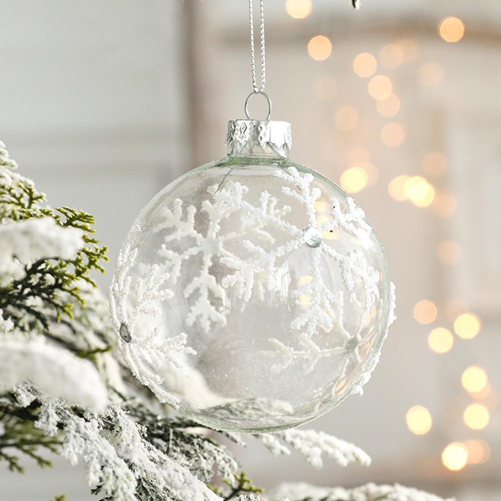 Christmas Ball Ornament White Gold Xmas Tree Hanging Bauble Pendants Christmas Decorations For Home Wedding Party