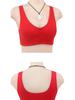 Front Button Cotton Bra for Middle-Aged & Elderly Women - Plus Size Vest Style, Solid Color.