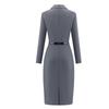 Teluoman Professional Grey V-Neck Suit Dress