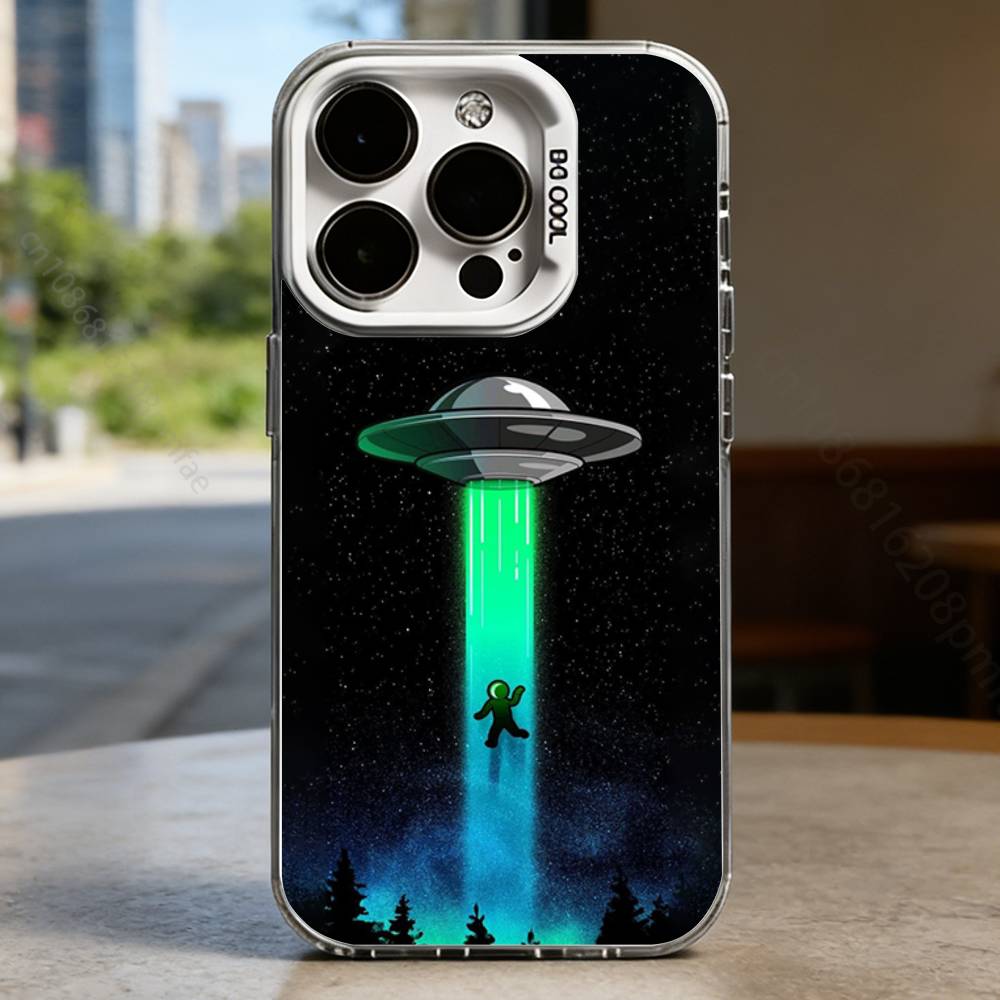 Funny Space UFO Alien Thing  Hard Phone Case for IPhone 17 16 15 14 13 12 11 Pro Max Plus16E X XR XS Max shockproof Full Cover