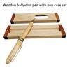 Wood Ballpoint Pen Set With Pencil Case Ergonomic Grip Wood Signing Pen with Metal Pen Clip For Professional Collectors