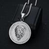 New Popular Fashion Hip-hop HIPHOP Jewelry with Diamond Studded Lion Head Round Pendant