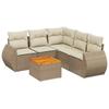 Vidaxl 6-Cz. Garden Furniture Set With Cushions, Beige, Poly Rattan