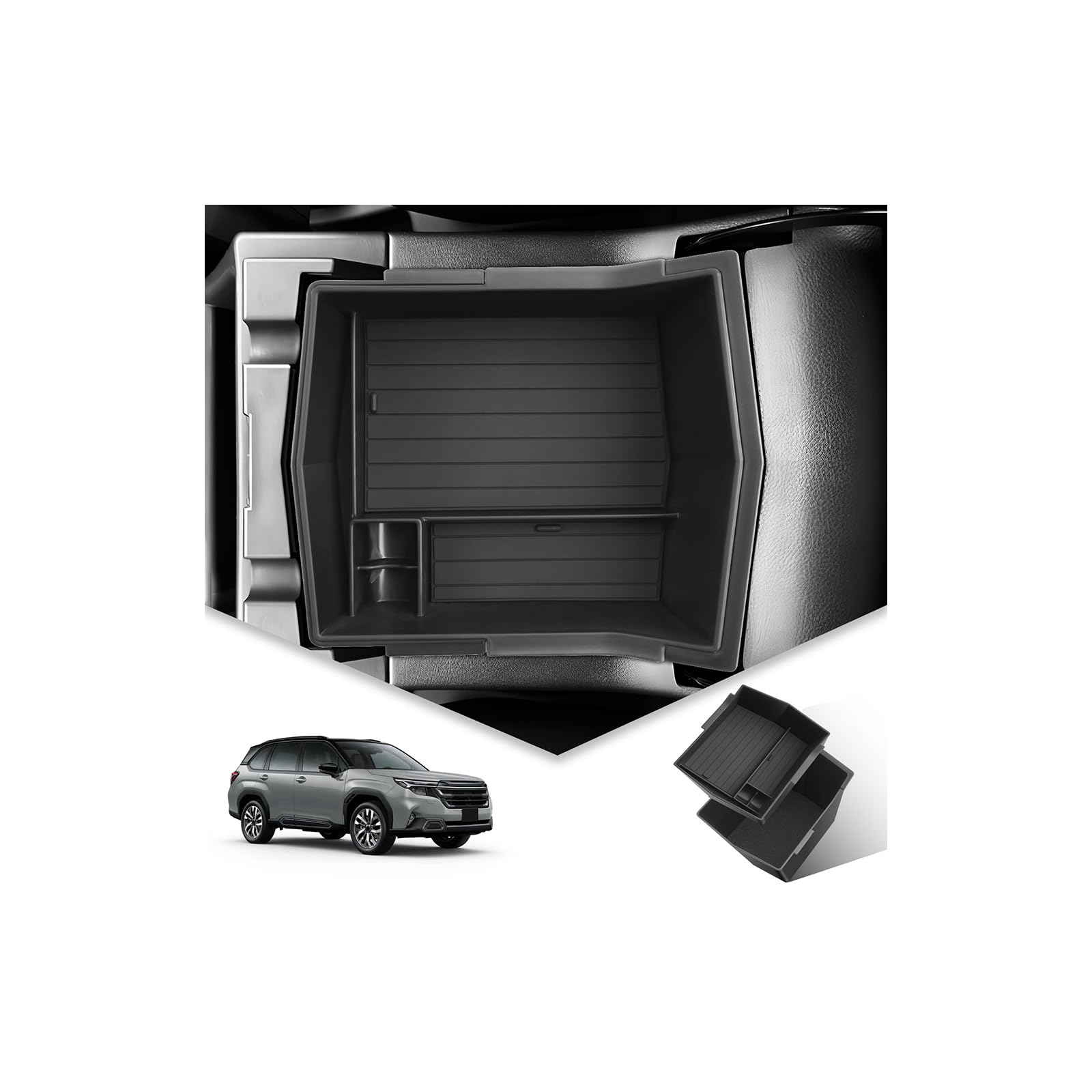 

BIBIBO 2025 Subaru Forester SL Series Storage Large 2 Tiers ETC Easy Console for the New Forester Subaru Forester Small Item Interior Custom Parts чёрный