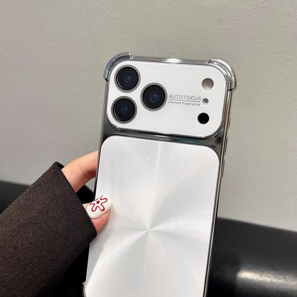 Electroplated CD Pattern Phone Case for Apple 17 Pro Max with Lens Film and Four-Corner Drop Protection