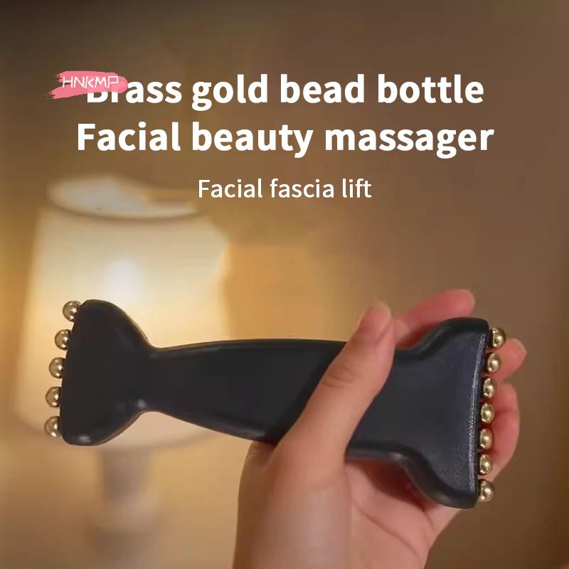 Traditional Brass Meridian Brush Face Massager for Puffiness Reduction Lifting Tightening Eye & Body Spa Facial Beauty Tool