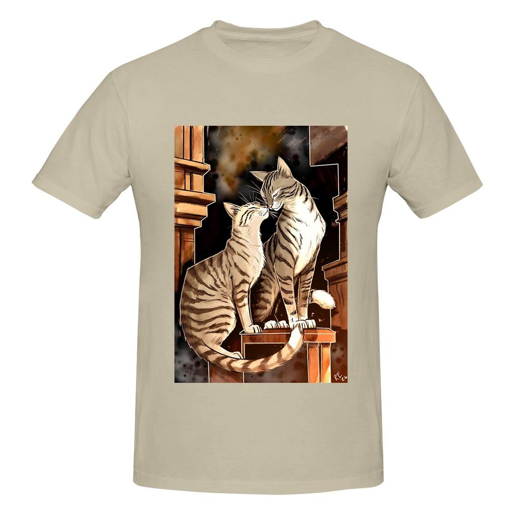 Two Tabby Cats Beneath The Sky Versatile Tshirt Sweet Girl Girlish Feeling Korean Atmosphere Tees
