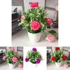 Artificial Hydrangea Plant With Plastic And Silk Flowers For Home Decor And Tabletop Display