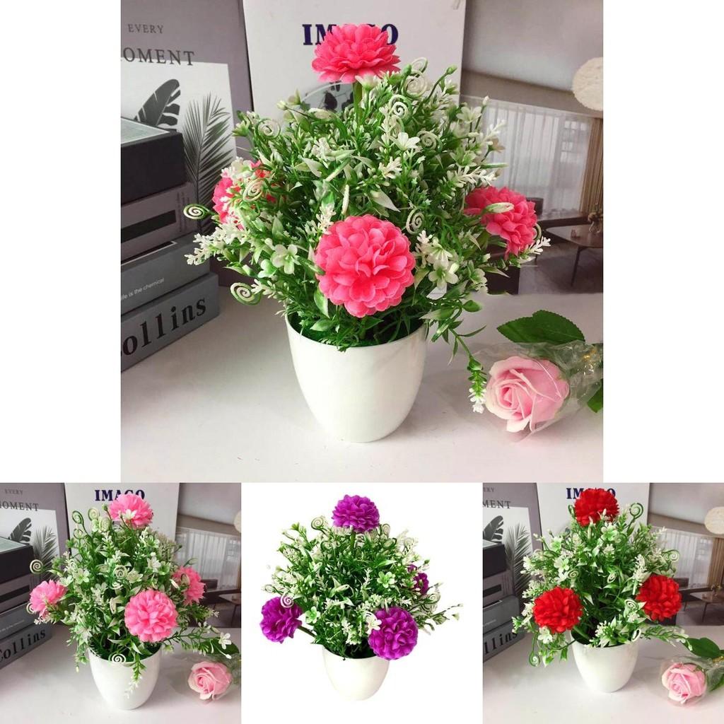 Artificial Hydrangea Plant With Plastic And Silk Flowers For Home Decor And Tabletop Display