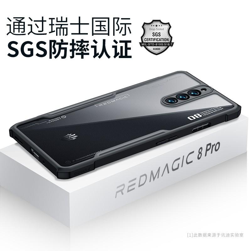 TPU Shockproof Phone Case Nubia Red Magic 8 Pro 8s Semi-Transparent Black With Air Cushion Design