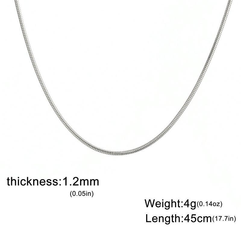 Ultra Fine Snake Chain 0.9 1.2 1.5 2mm DIY Jewelry Making Supplies Versatile Clavicle Necklace Pure Metal Link Chain