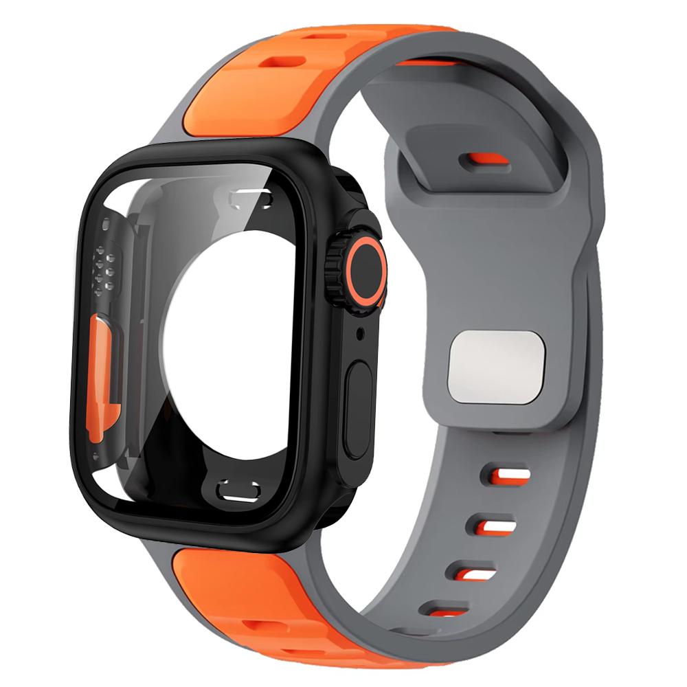 Silicone Band +Case for Apple Watch S11 46mm S10 SE3 44mm 45mm iWatch Series 10 9 8 7 6 5 4 Make Watch Upgrade Change To Ultra3/