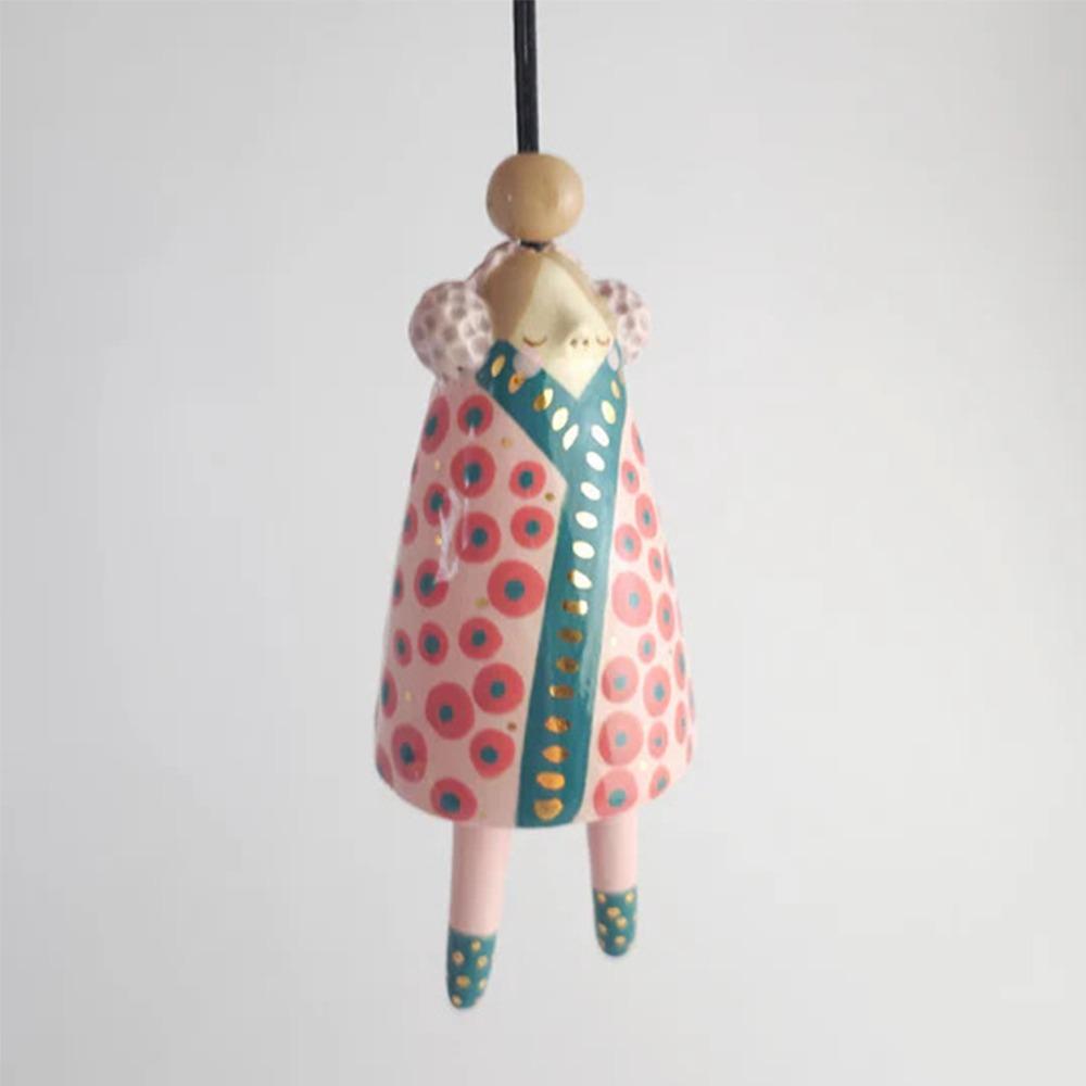 New Cute Ceramic Bells Collection Cartoon Craft Handmade Wind Chimes Simple Yard Pendant Home Decoration