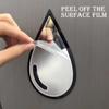 3Pcs Self-Adhesive Acrylic Mirror Wall Stickers Black Frame Teardrop-Shaped Mirror  Bathroom