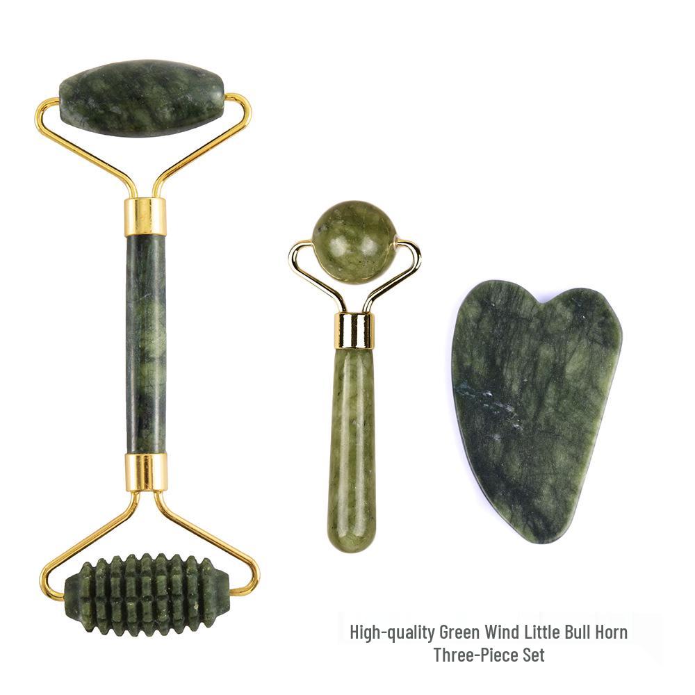 Jade Roller & Gua Sha Facial Massage Three-Piece Set