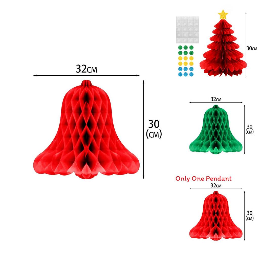 Christmas Party Decor 3d Honeycomb Hanging Decorations For Winter Holiday Celebrations