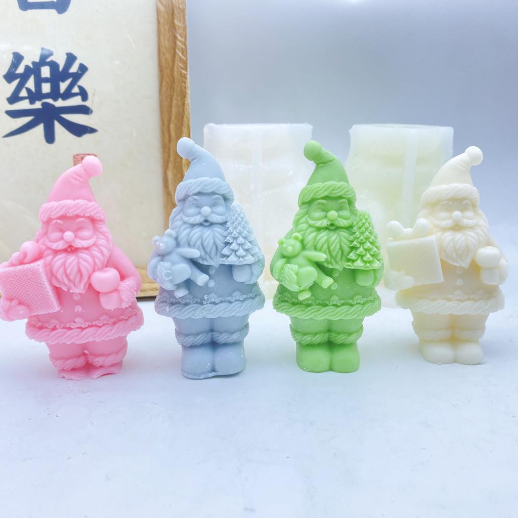 New Santa Claus Candle Silicone Mold DIY Christmas Tree Santa Claus Festival Atmosphere Ornament Silicone Grinding Tool