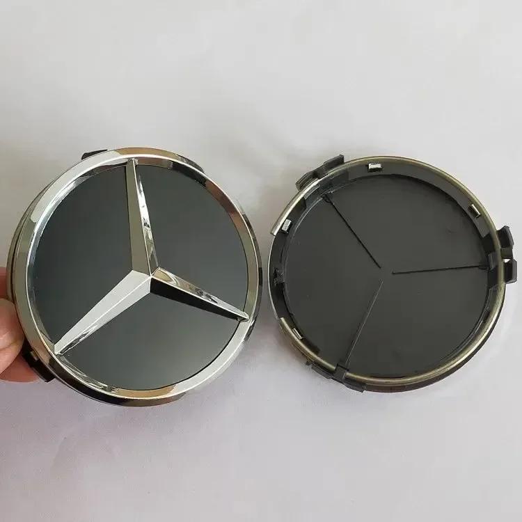 

For Mercedes Benz 4 Pieces/Set 75mm For Mercedes Benz AMG W203 W206 W220 W205 W211 W212 Car Wheel Center Hub Caps Benz Emblem Ti