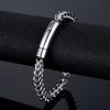 Retro 6mm Fishbone Chain Distressed Stainless Steel Bracelet Men for Motorcycle Parkour Creative Jewelry Accessories