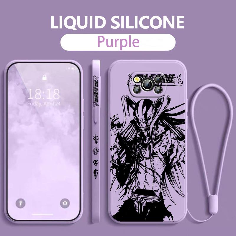 Anime BLEACH Kurosaki Ichigo For Xiaomi Poco Phone Case For X4 X3 F4 F3 NFC M5 M4 M3 GT S Pro 4G 5G Liquid Left Rope Cover