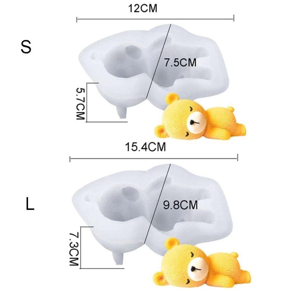 Dessert Tool Cake Mold Sleeping Bear Mold Food Grade Mousse Pudding Mold Baking Tool Silicone Candle Mould DIY