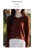 Small Lapel Fine Wool Knitted Pullover Sweater for Women - 2025 Autumn/Winter Collection, Solid Color, Loose Fit, Base Layer