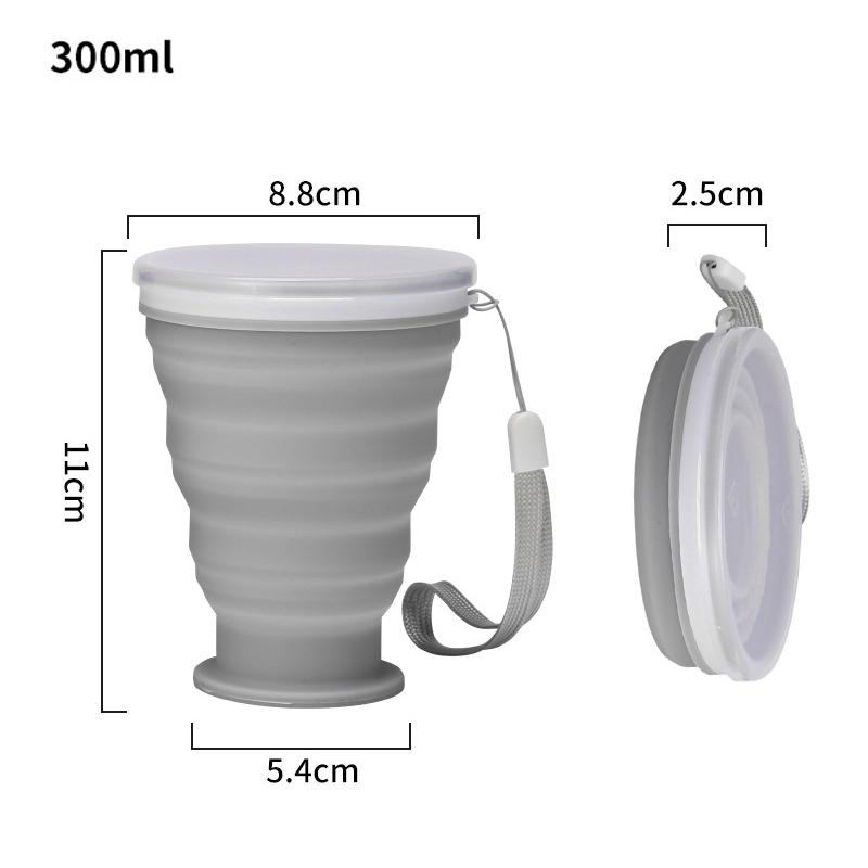 

Складная чашка складная телескопическая силиконовая бутылка для воды для путешествий на открытом воздухе детские чашки чайные чашки посуда кувшин питьевая вода 300ml серый