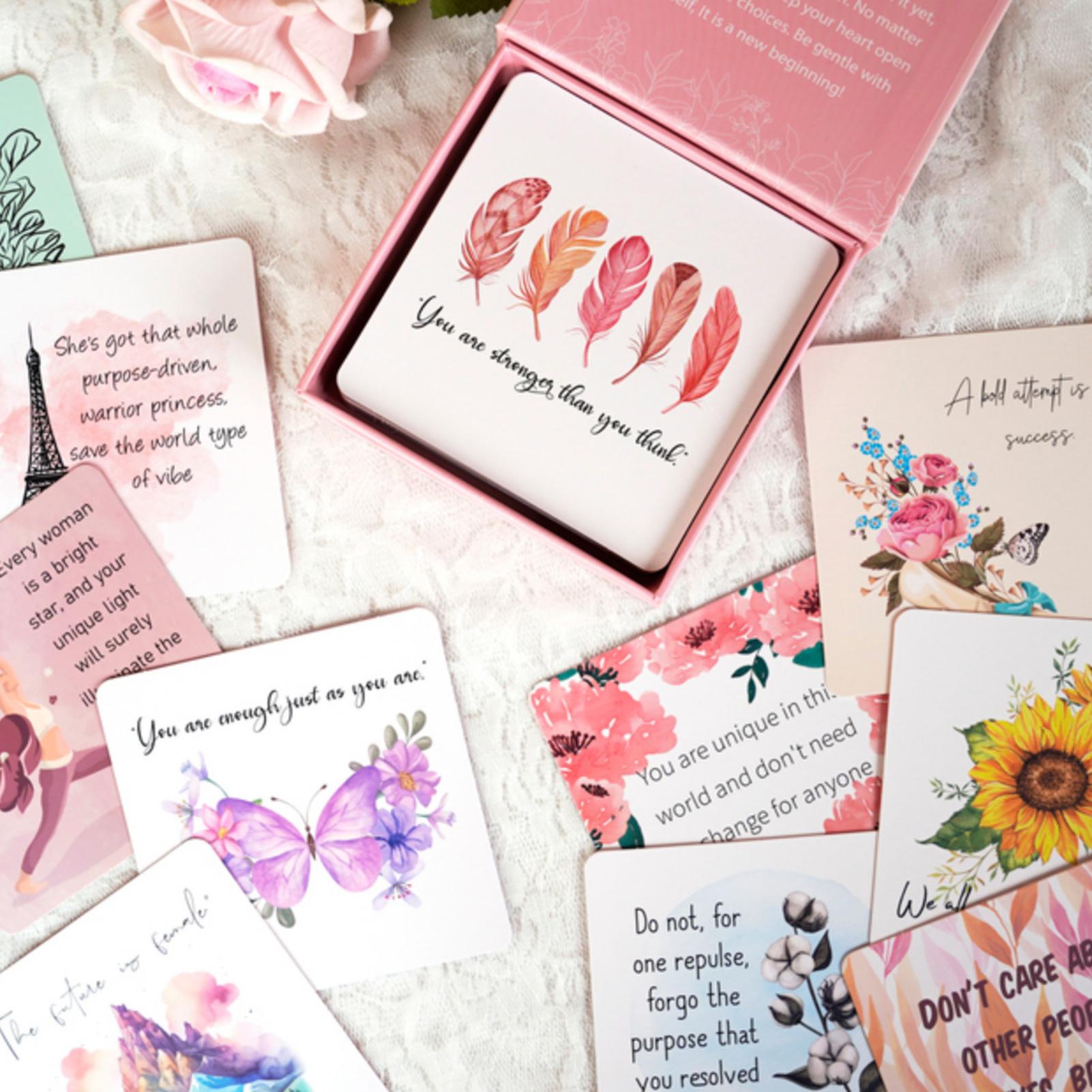 50Pcs Inspirational English Greeting Cards Set With Envelopes For Multiple Occasions 50PCS_B розовый