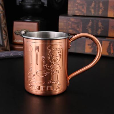 Double-layer Copper Water Cup, Mug, Copper Cup, Teacup, Pure Copper Thickened Handmade Copper Retro Copper Cup, Drinking Cup